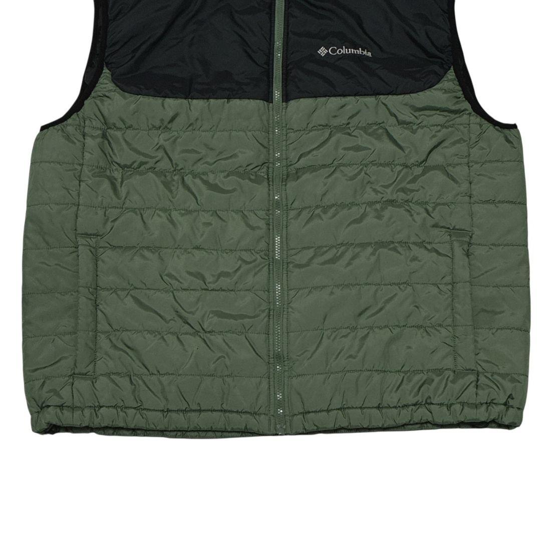 【美品】Columbia コロンビア ダウンベスト 2XL相当 黒×緑