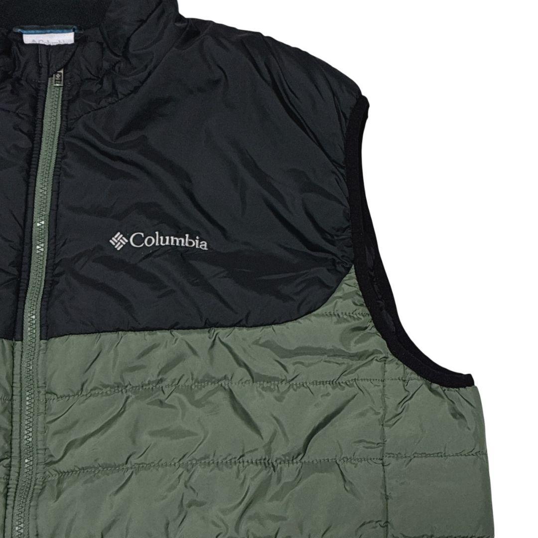 【美品】Columbia コロンビア ダウンベスト 2XL相当 黒×緑