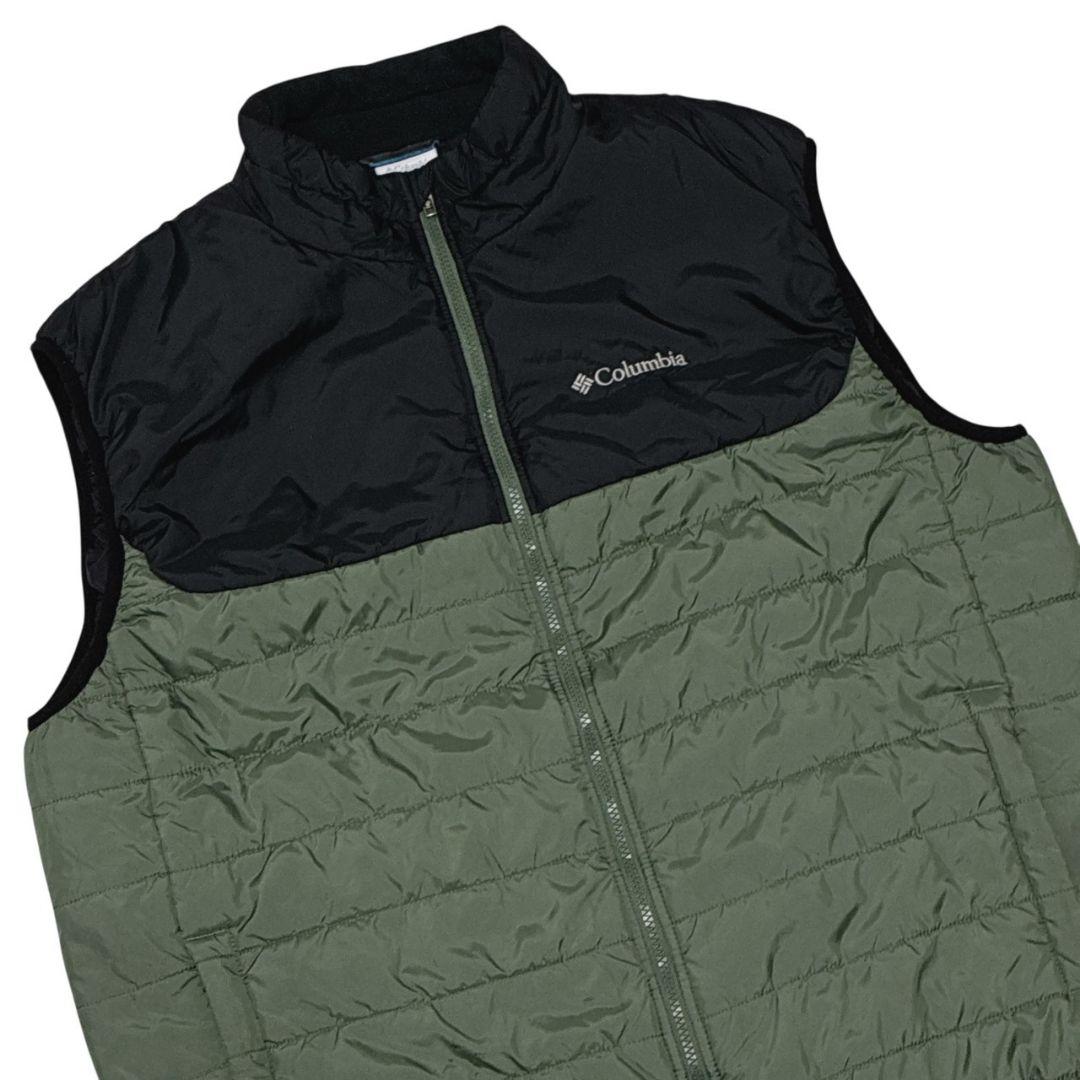 【美品】Columbia コロンビア ダウンベスト 2XL相当 黒×緑