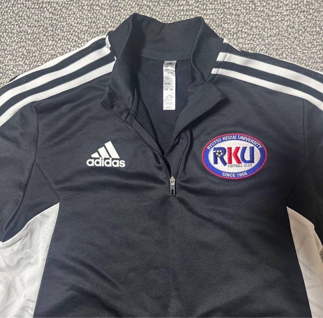 adidas RKU 流通経済大学サッカー部 ハーフジップウェア ブラック
