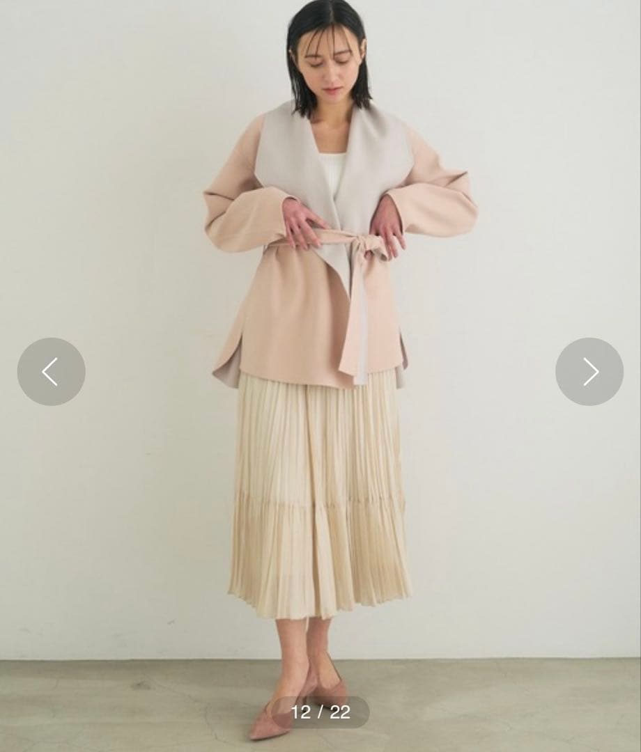 新品☆ANAYI カラーリバービッグカラーコート　ベルト付き/23区、セオリー