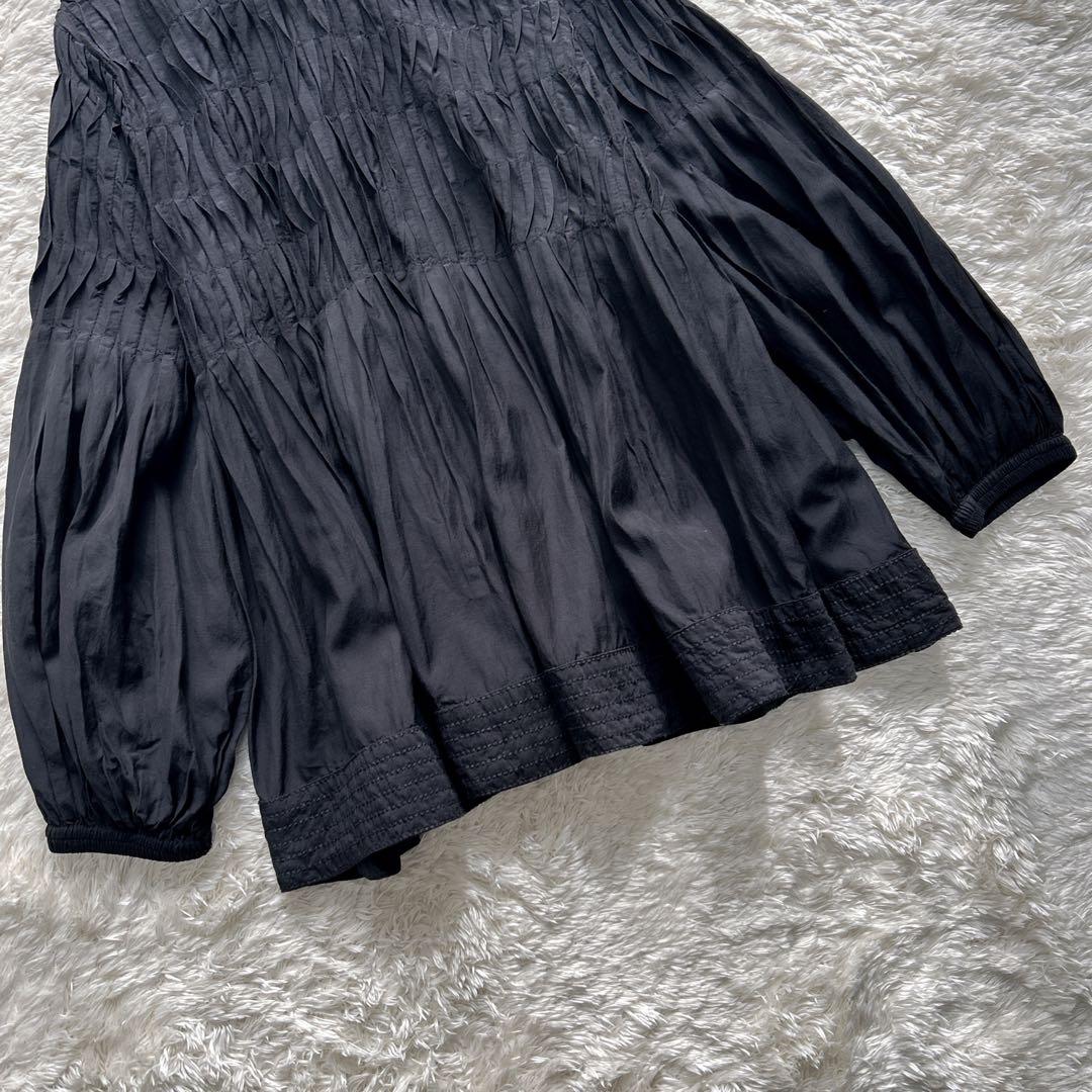 TORRAZZO DONNA ピンタックバッグリボンブラウス トラッゾドンナ 黒