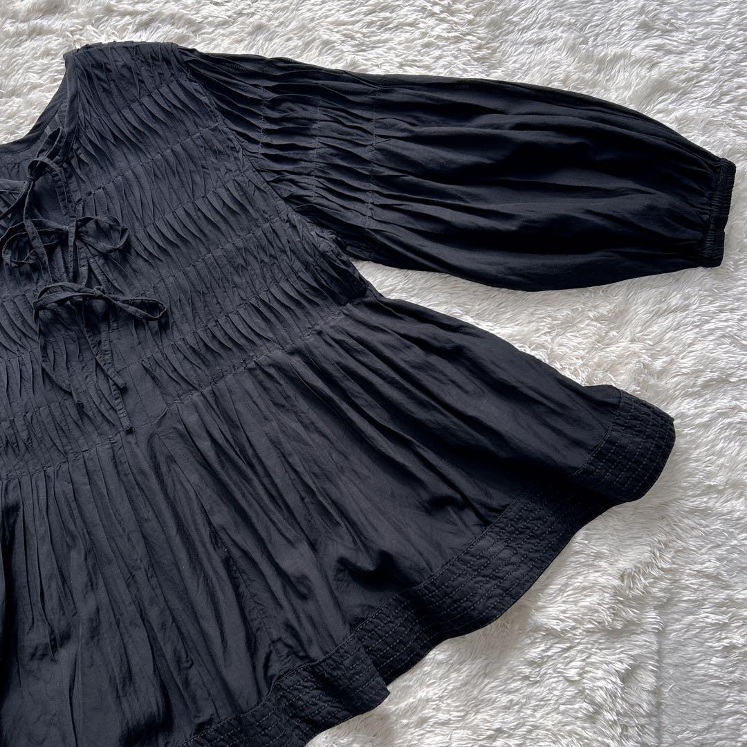 TORRAZZO DONNA ピンタックバッグリボンブラウス トラッゾドンナ 黒