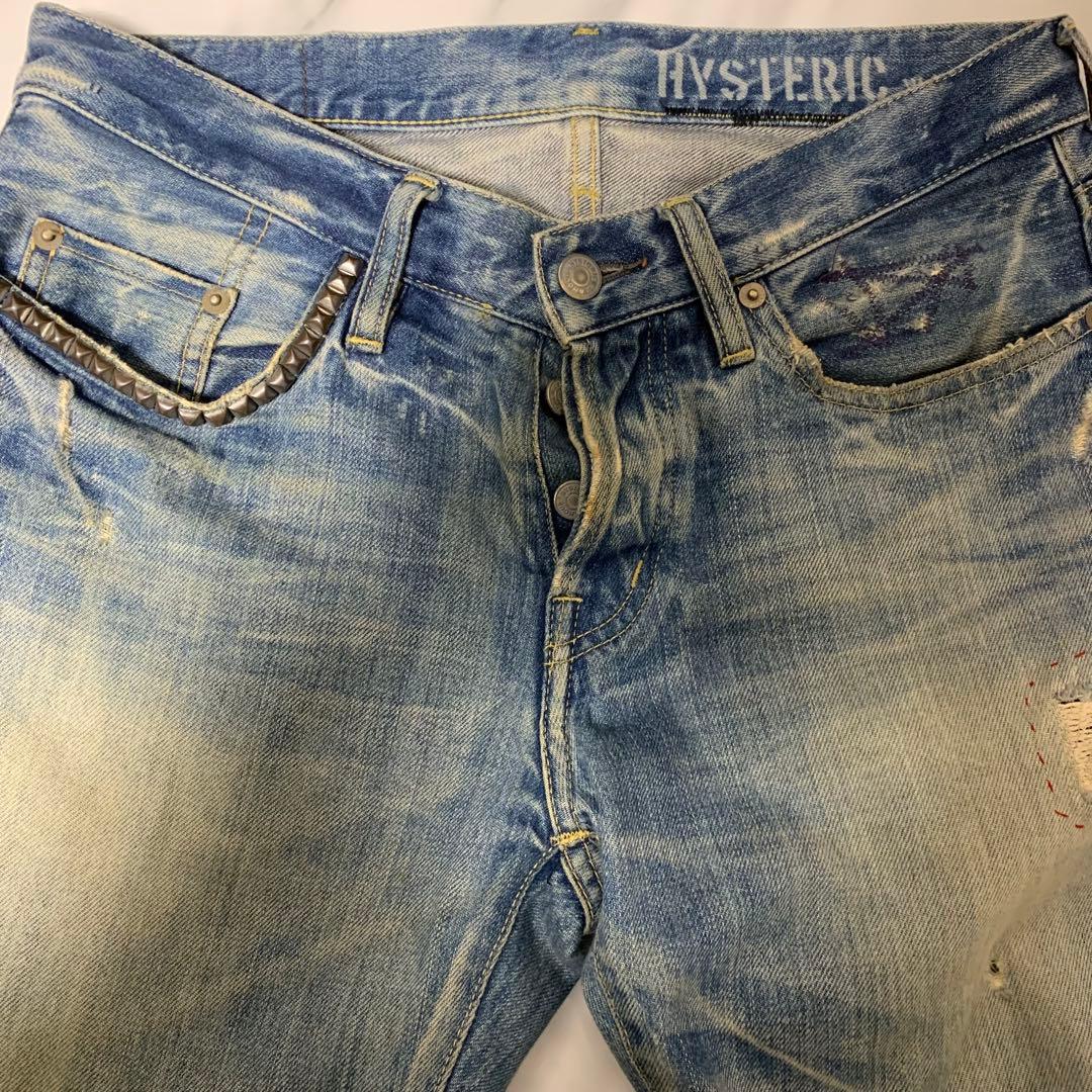 HYSTERIC GLAMOURストレートデニム　スタッズ　Ｗ32