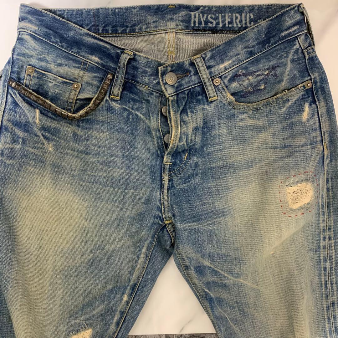 HYSTERIC GLAMOURストレートデニム　スタッズ　Ｗ32