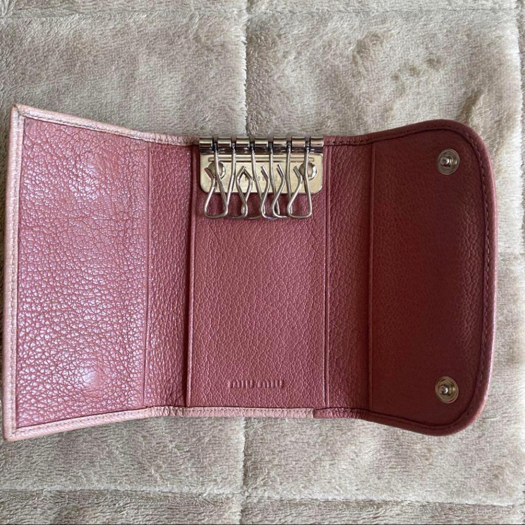 【箱なし特別価格】miu miu ミュウミュウ マドラスバイカラー キーケース