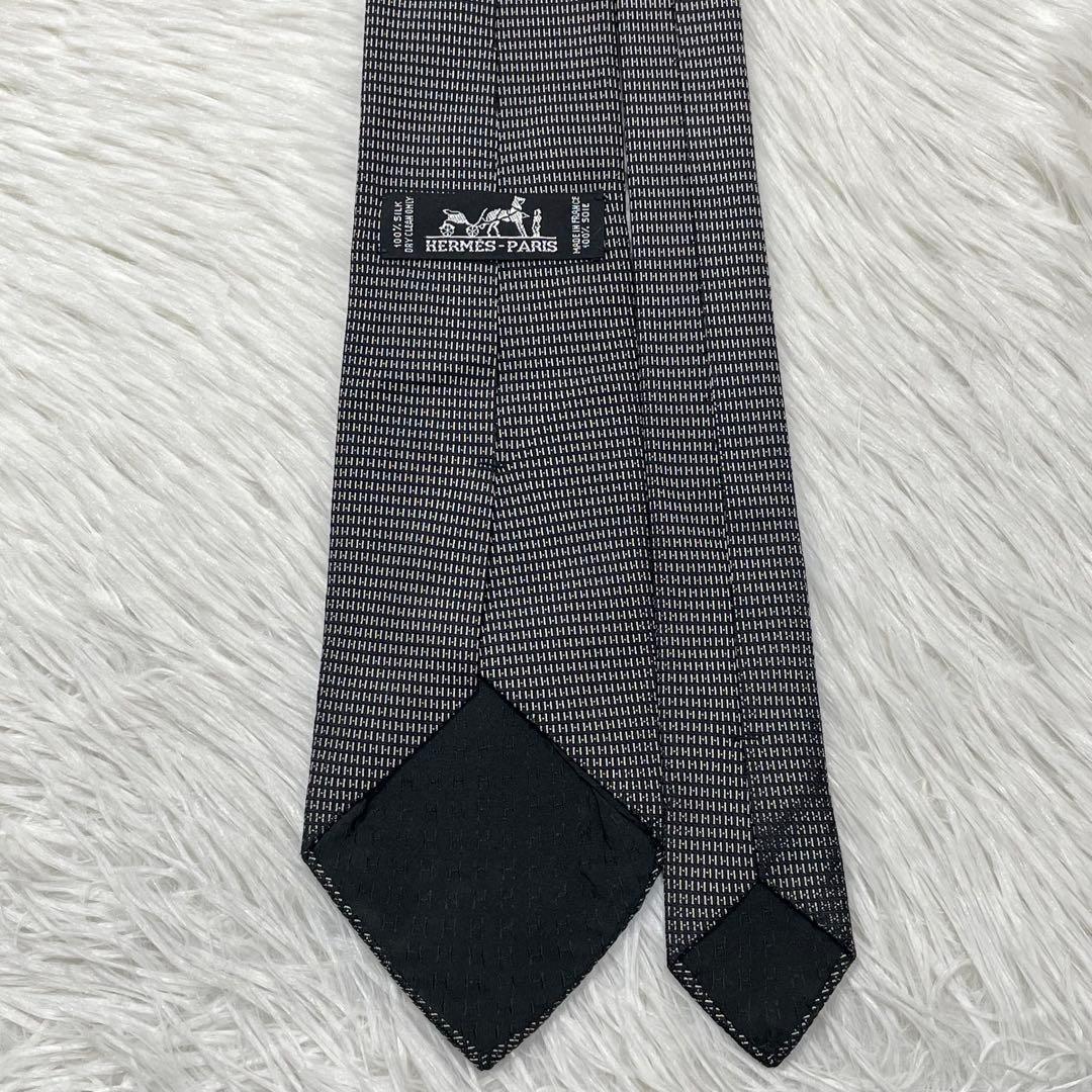 TG3139 HERMES エルメス パターン柄 シルク ネクタイ フランス製