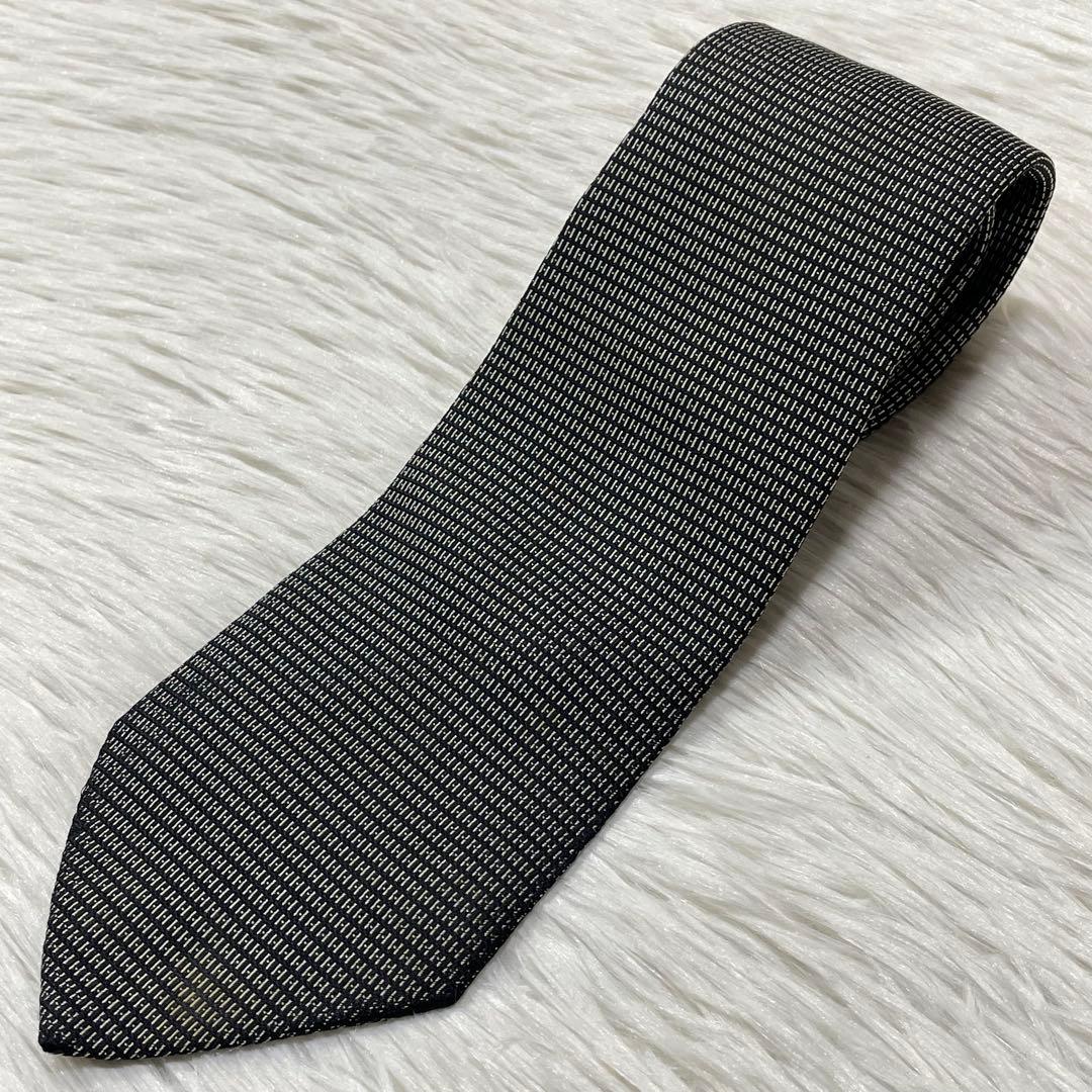 TG3139 HERMES エルメス パターン柄 シルク ネクタイ フランス製