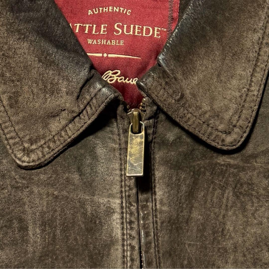 256 古着Eddie Bauerレザージャケットスエード短丈ソリッドビンテージ