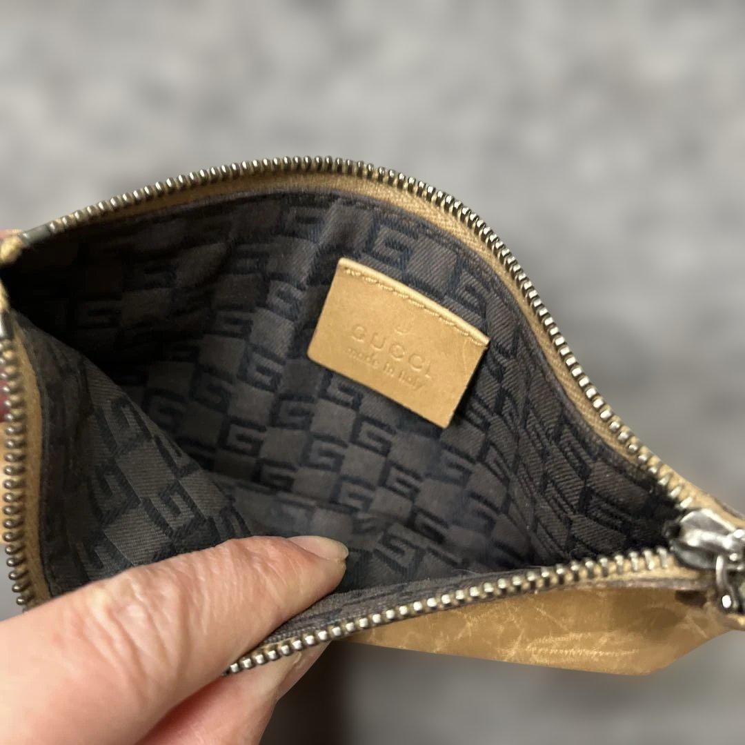 Y*u様 グッチ　レザーショルダーバッグ