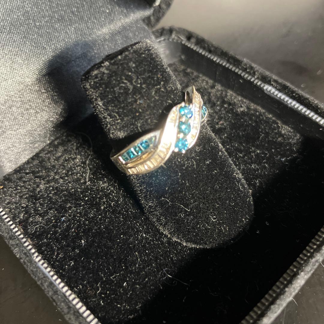 K18WG トリートブルーダイヤモンド リング