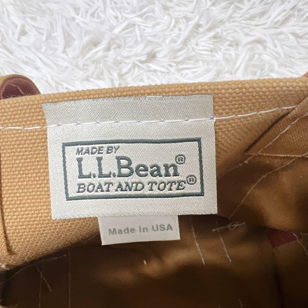 L.L.Bean トートバッグ ミニ キャンバス USA製ベージュ×ブラウン