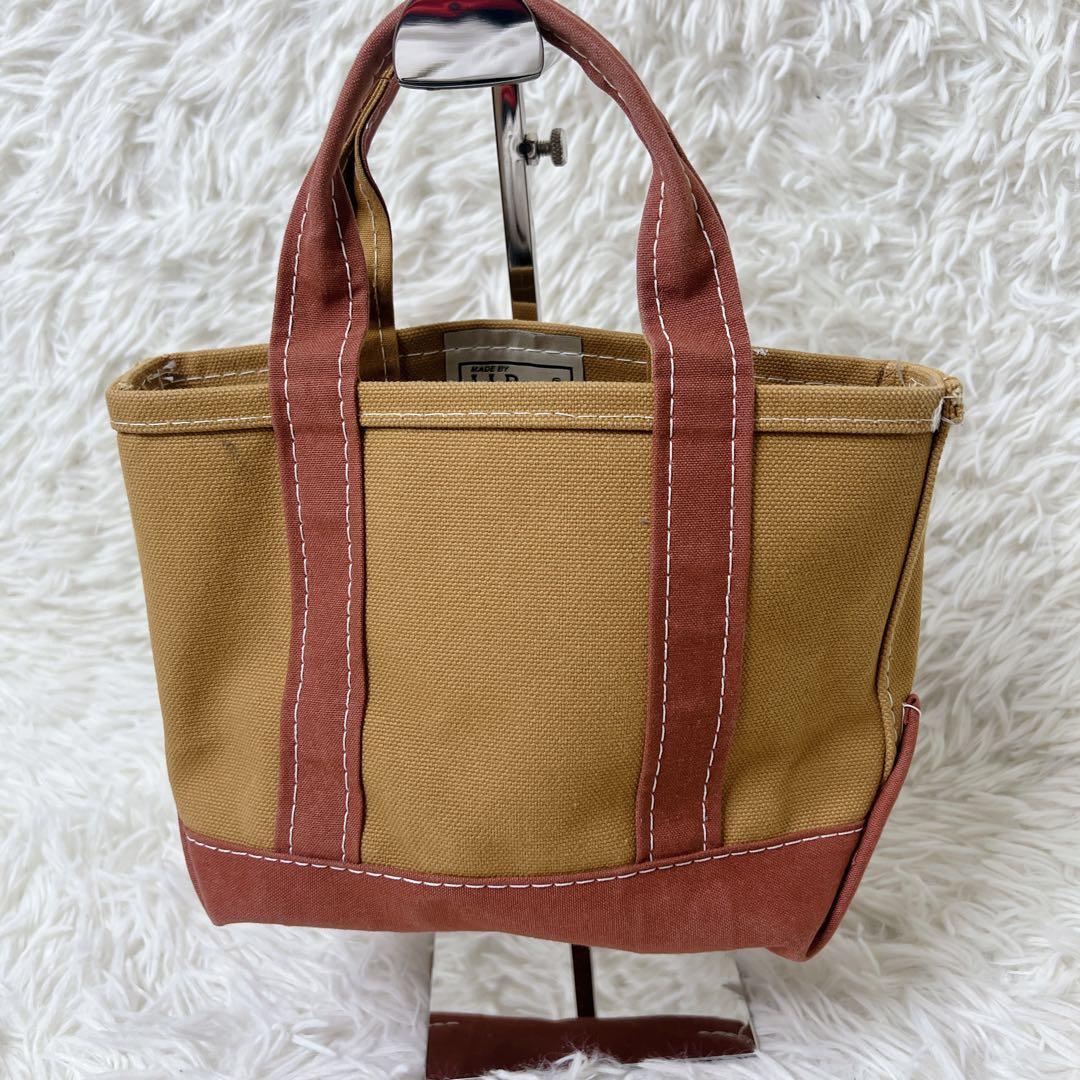 L.L.Bean トートバッグ ミニ キャンバス USA製ベージュ×ブラウン