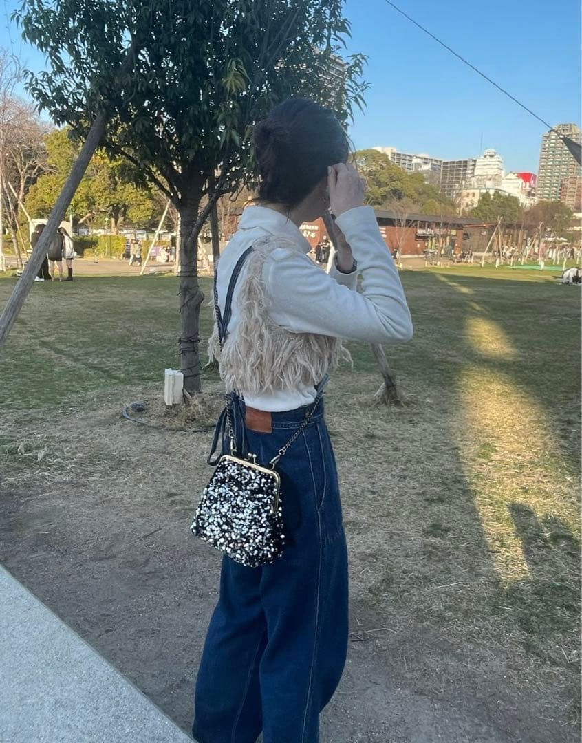 leinwande mohair mixed fringetops ベージュ