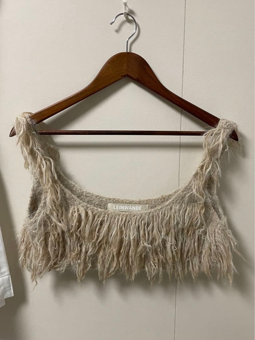 leinwande mohair mixed fringetops ベージュ