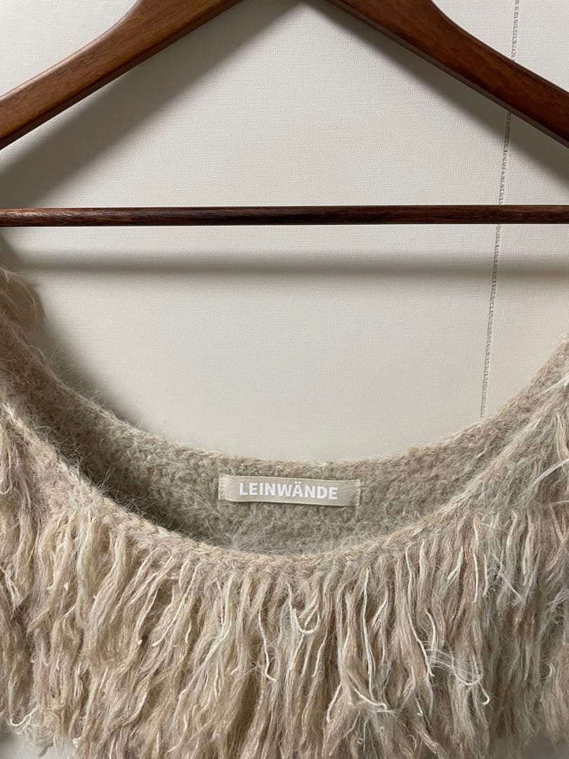 leinwande mohair mixed fringetops ベージュ