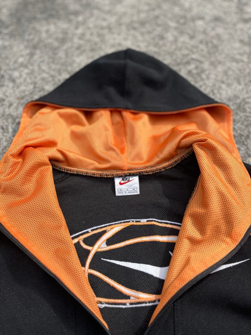 90s NIKE 銀タグ ジップパーカー M バスケ ビッグロゴ y2k