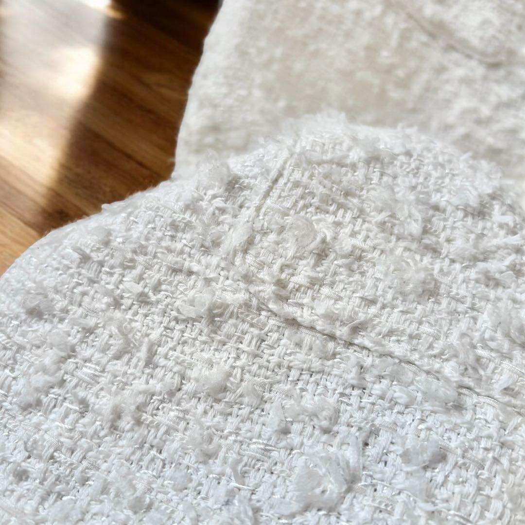 TWILL ツイル ツイードベスト ジレ ホワイト　オケージョン
