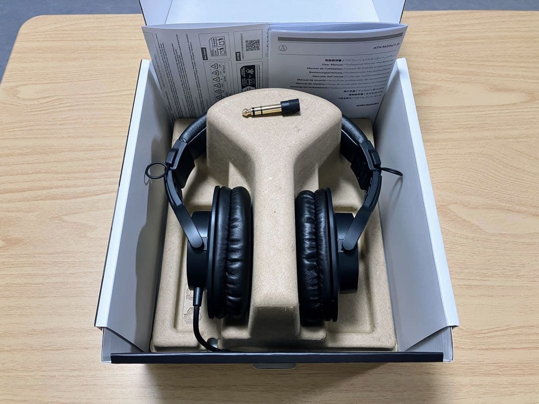 (ほぼ新品)audio-technica ATH-M20x有線ヘッドホン1.6m