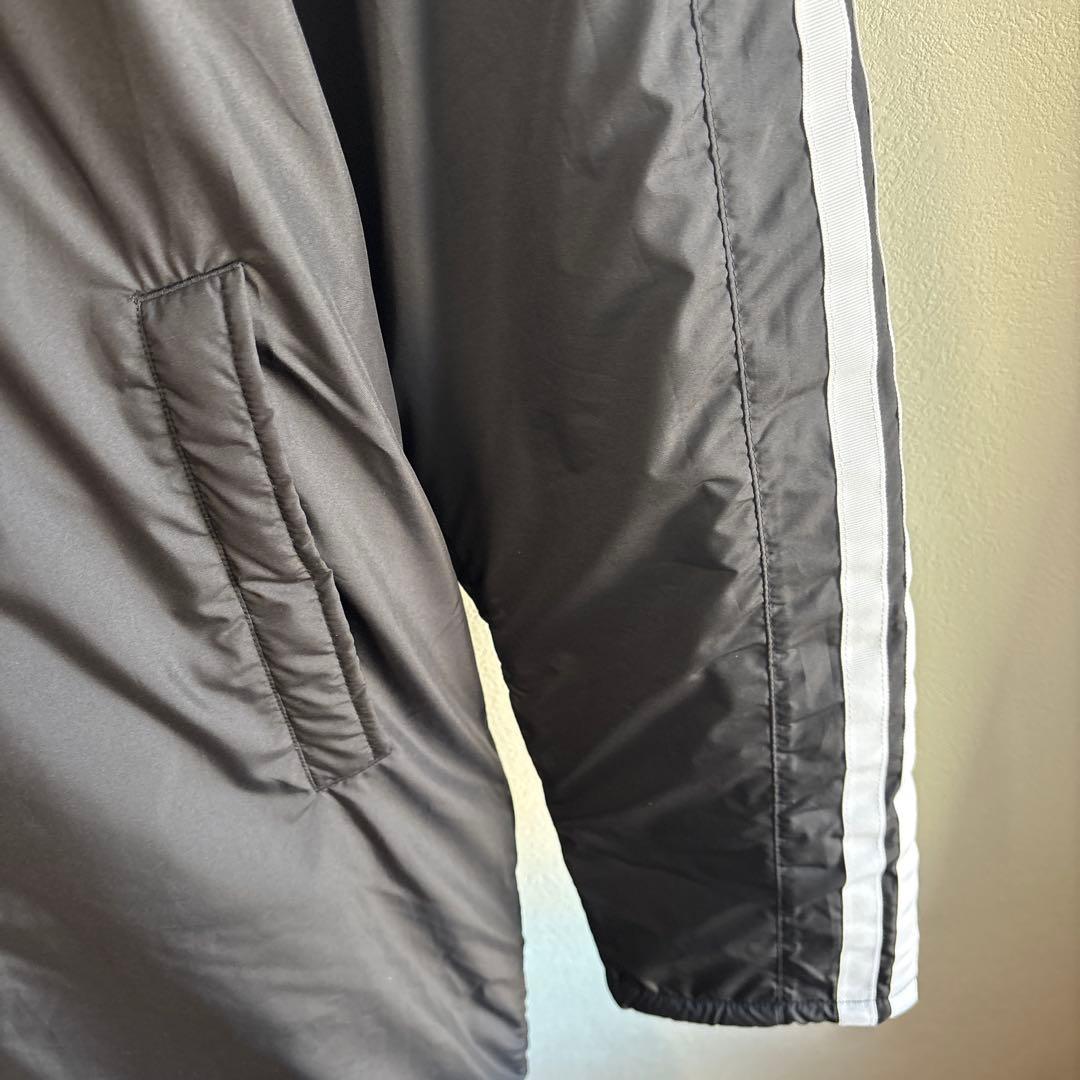 adidas アディダス　ベンチコート ロングコート　黒　ボア　フード　新品　L