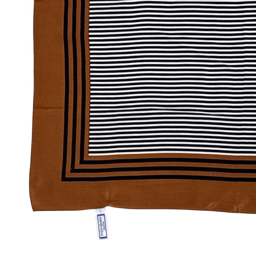 極美品★YVES SAINT LAURENT シルク100% スカーフ ストール