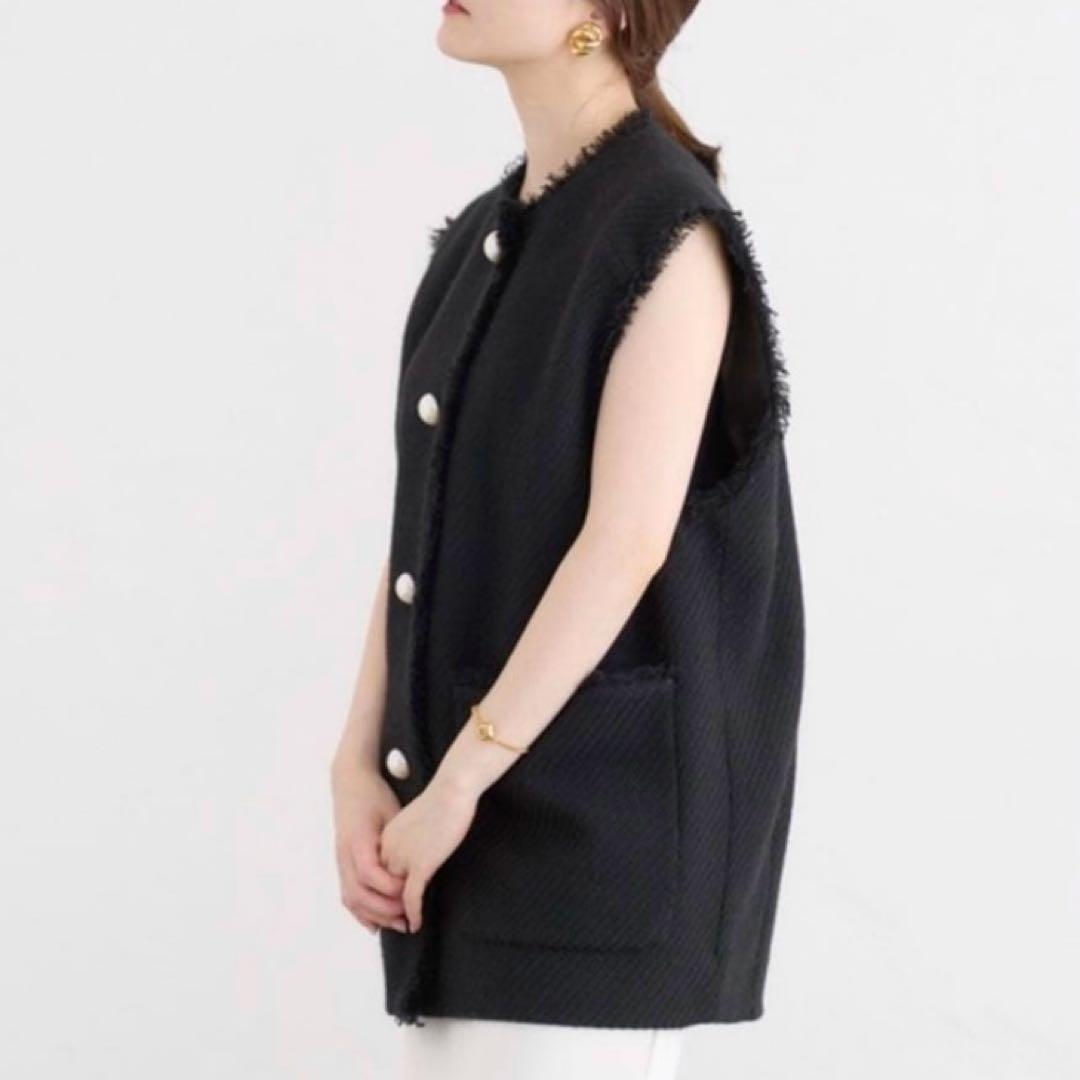 美品♡ イエナ ツイードジレ パールボタン ブラック 定価29,700円