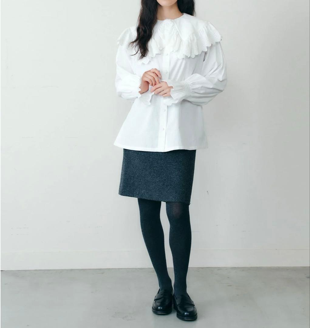 トップス THE SHINZONE LACE COLLAR BLOUSE