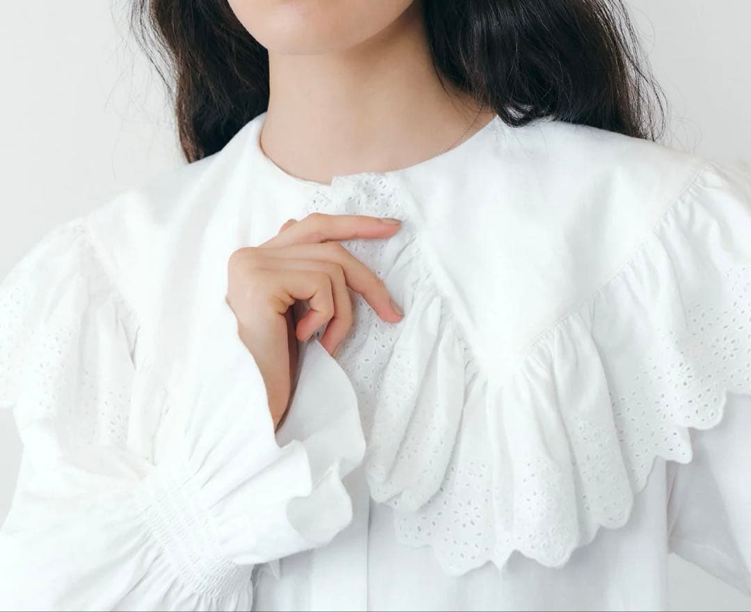 トップス THE SHINZONE LACE COLLAR BLOUSE