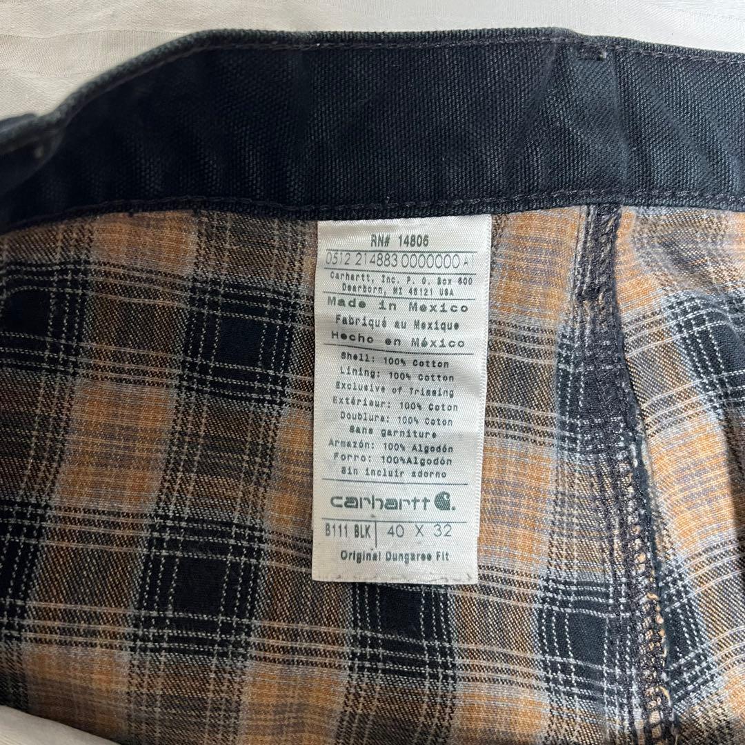 Carhartt ブラックデニムパンツ40×32 ダック地