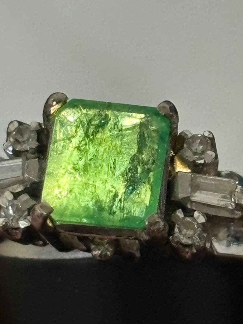 18K 刻印 リング 3.1g メレダイヤ付き