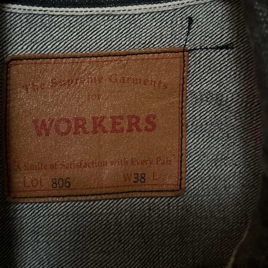 806 ブラックデニム　Gジャン　1st ワーカーズ　workers k&th
