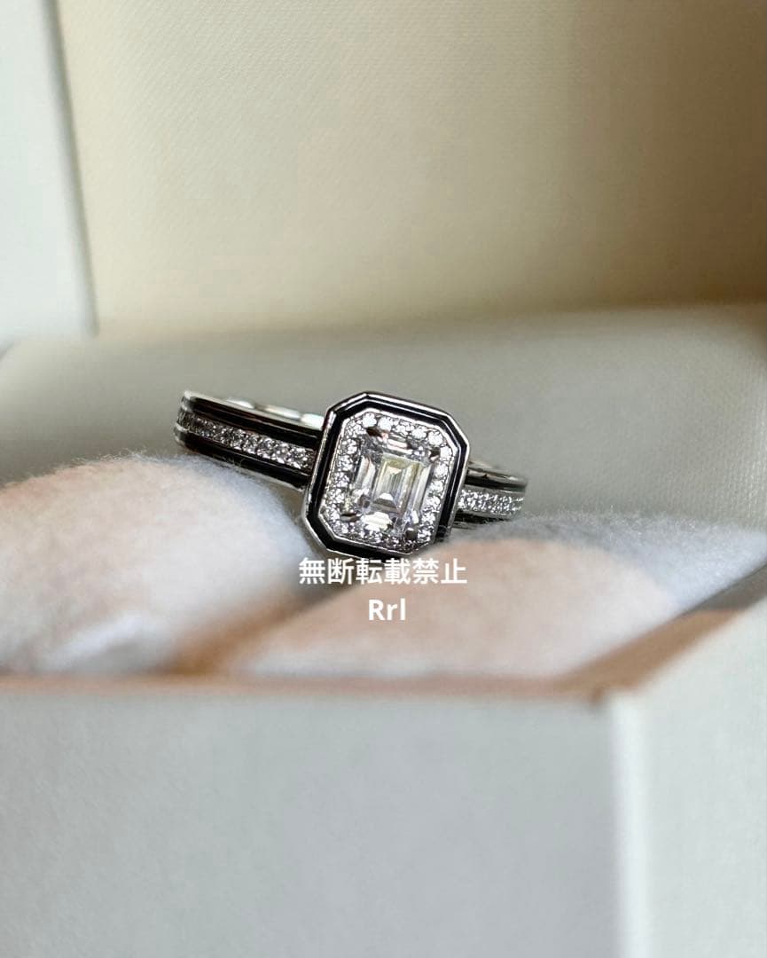 新品◆リズレリング　スクエア　エメラルドカット　9号