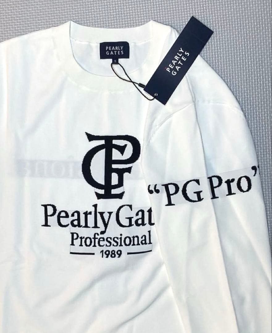 パーリーゲイツ PGPRO ELITE 天竺ニット プルオーバー（WHT／5）