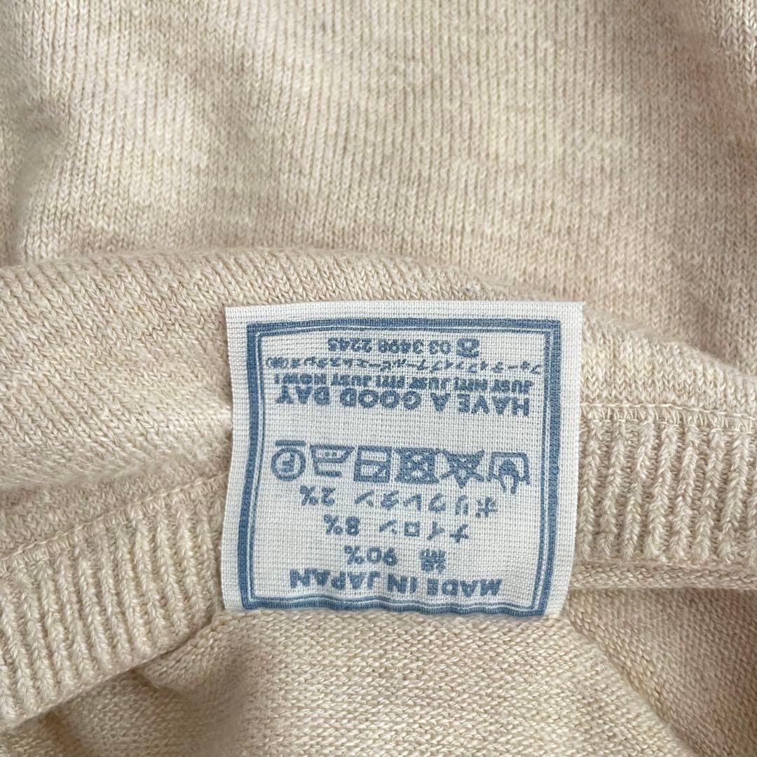 美品✨45R SDL チルデンニットベスト Vネック R刺繍　コットン　F