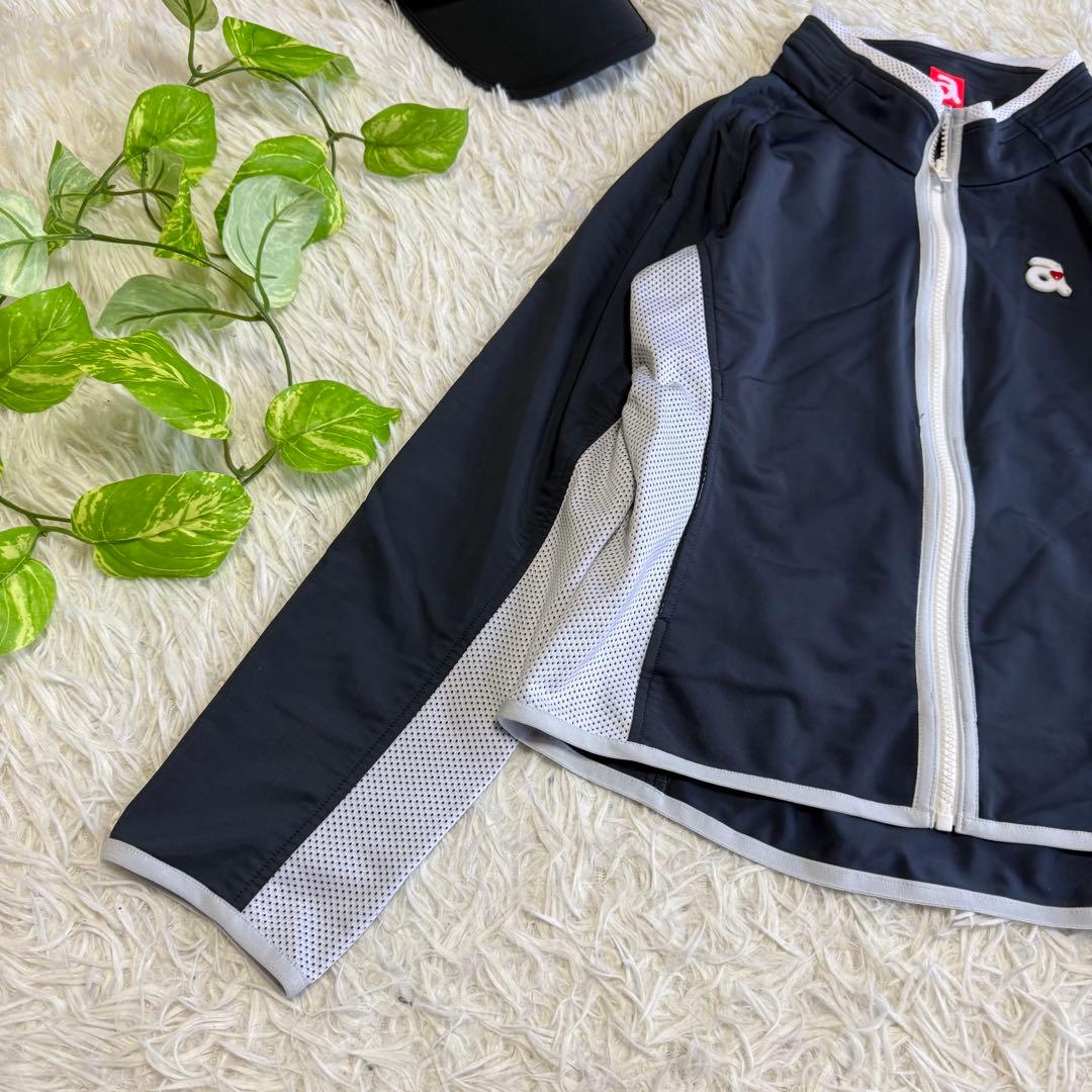 【アルチビオ】美品 ジップジャケット ネイビー メッシュ 40サイズ レディース