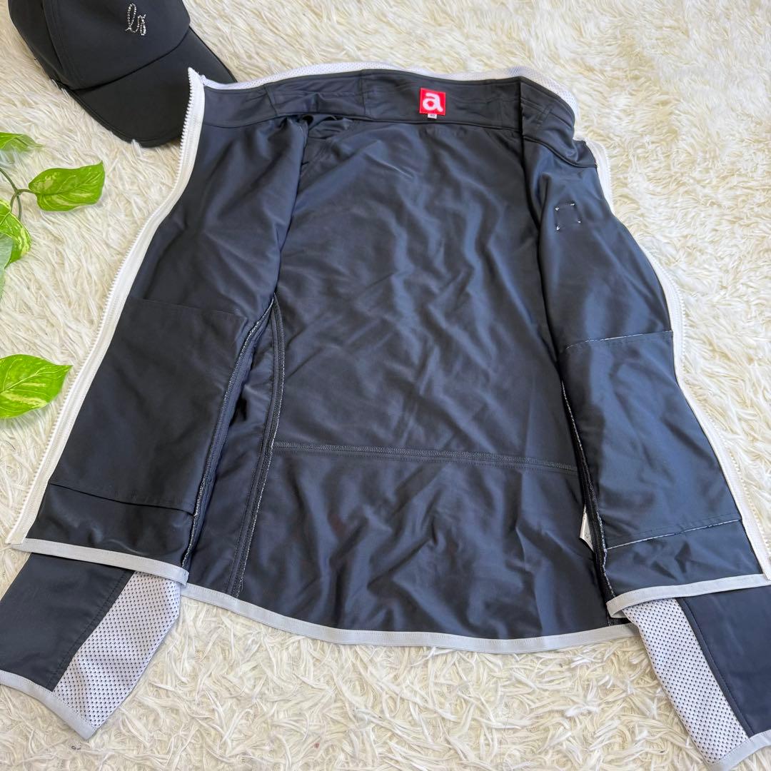 【アルチビオ】美品 ジップジャケット ネイビー メッシュ 40サイズ レディース
