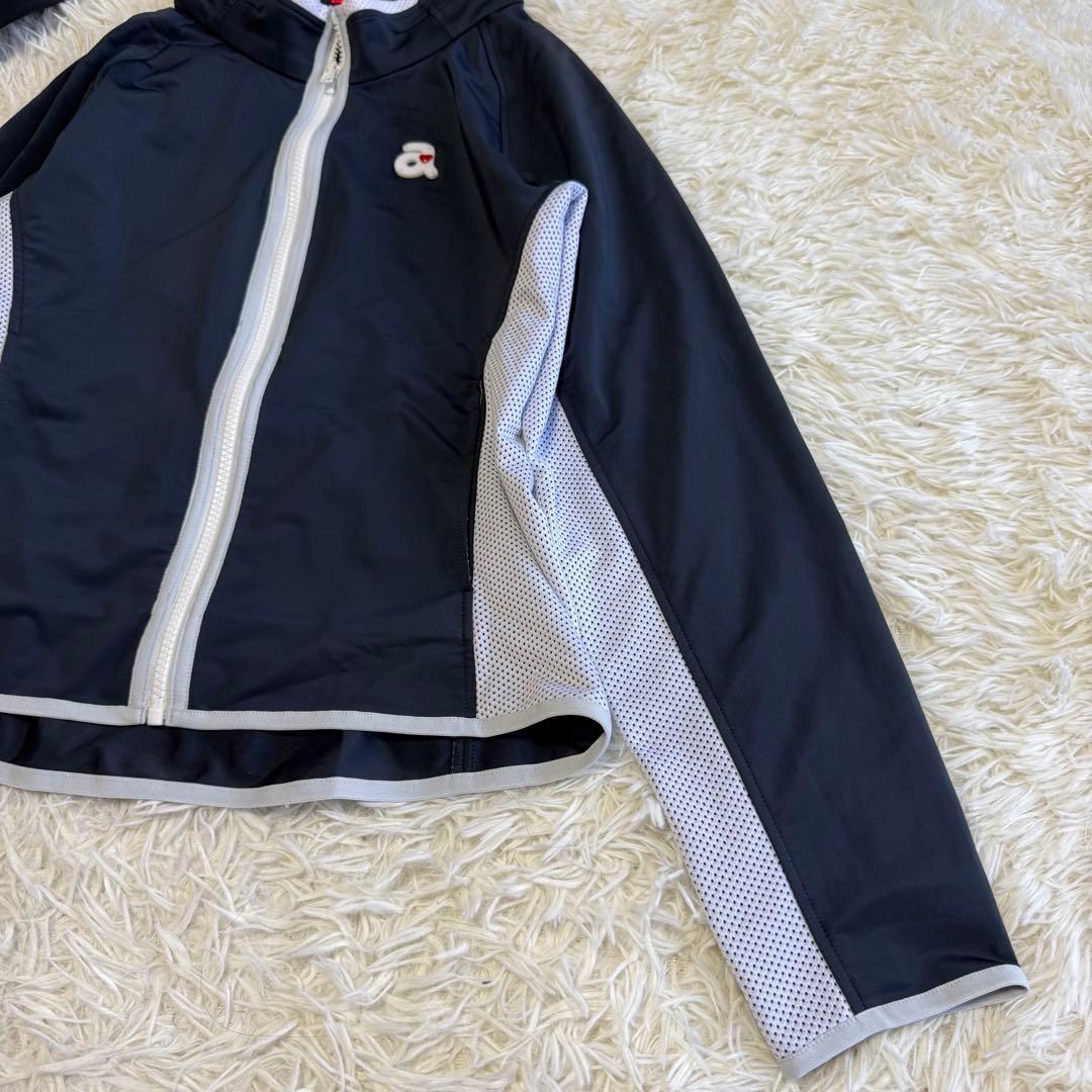 【アルチビオ】美品 ジップジャケット ネイビー メッシュ 40サイズ レディース