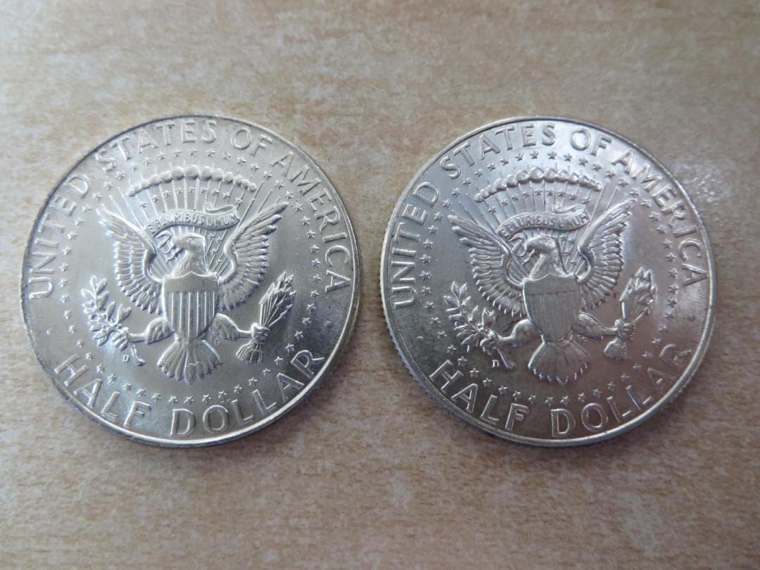 1964年アメリカ銀貨 　ケネディ銀貨　ハーフダラー2枚
