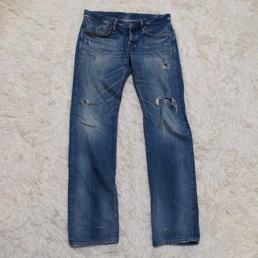 HYSTERIC GLAMOUR ヒステリックグラマー スタッズ ダメージデニム