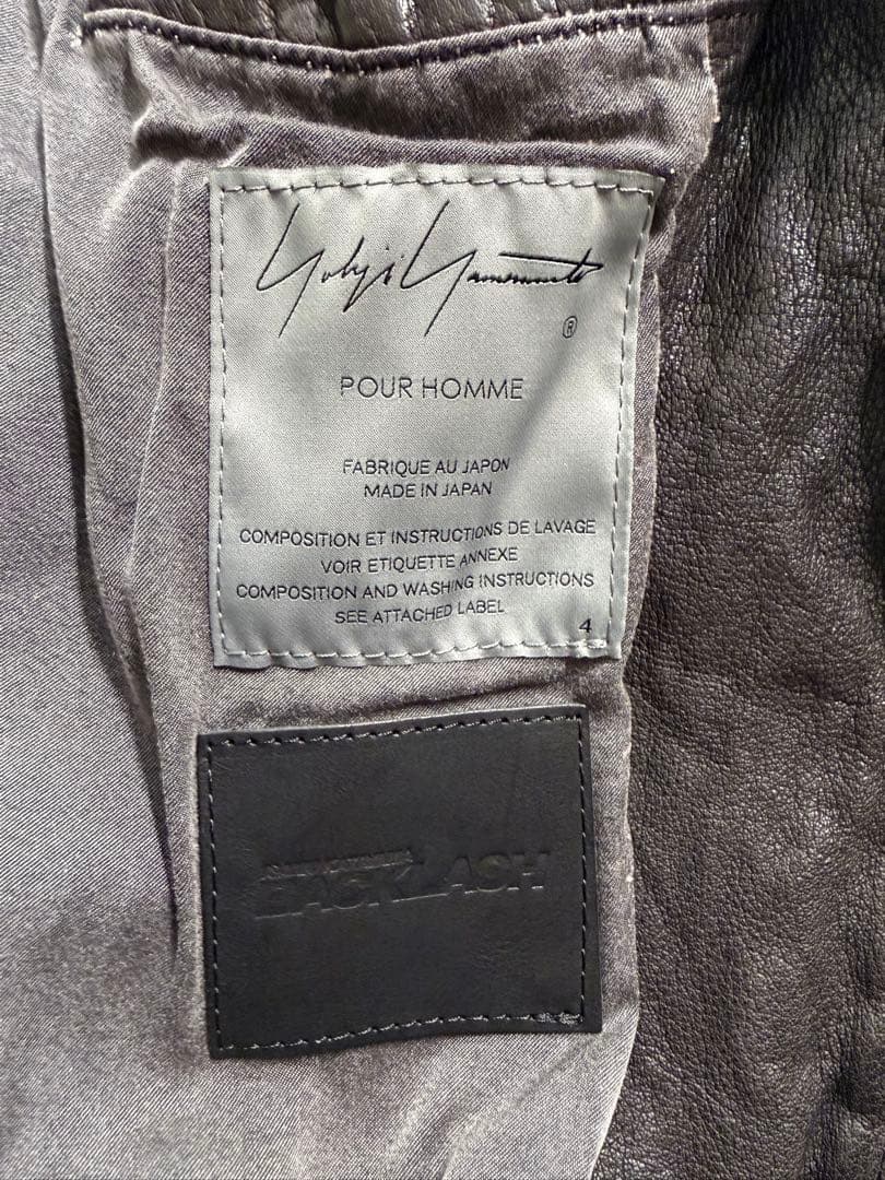Yohji Yamamoto x backlashブラウンレザーコート