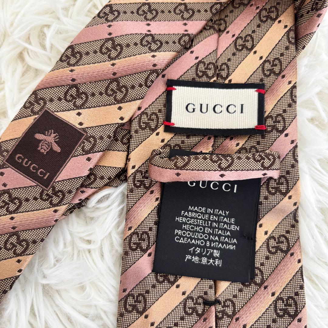未使用品グッチGUCCI 現行タグ GG柄ジャガード織ネクタイ シルクイタリア製