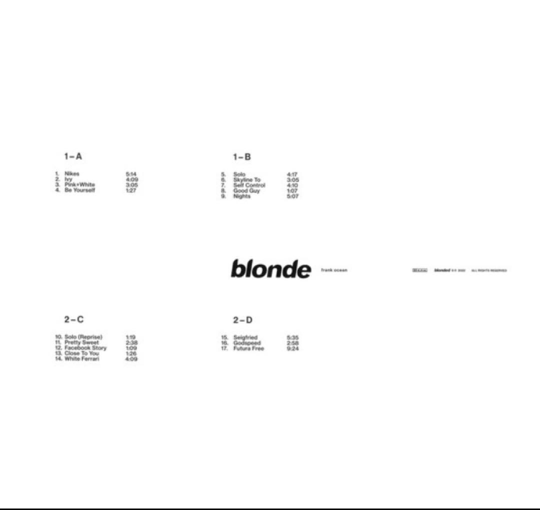 frank ocean blond blonde 2LP レコード