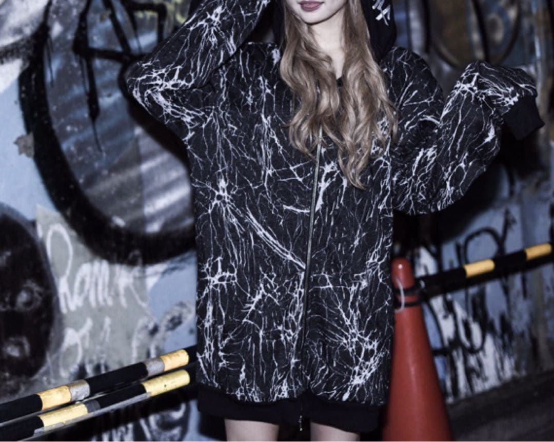 SALE☪︎ KRYclothing MARBLE Oリング 刺繍パーカー 地雷