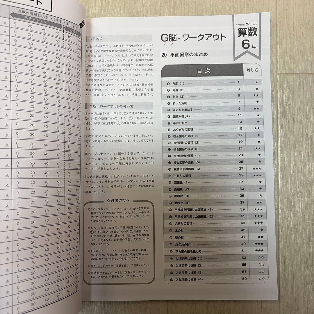 ［新品］算数 G脳ワークアウト6年 全20巻冊グノーブル　グノワークアウト