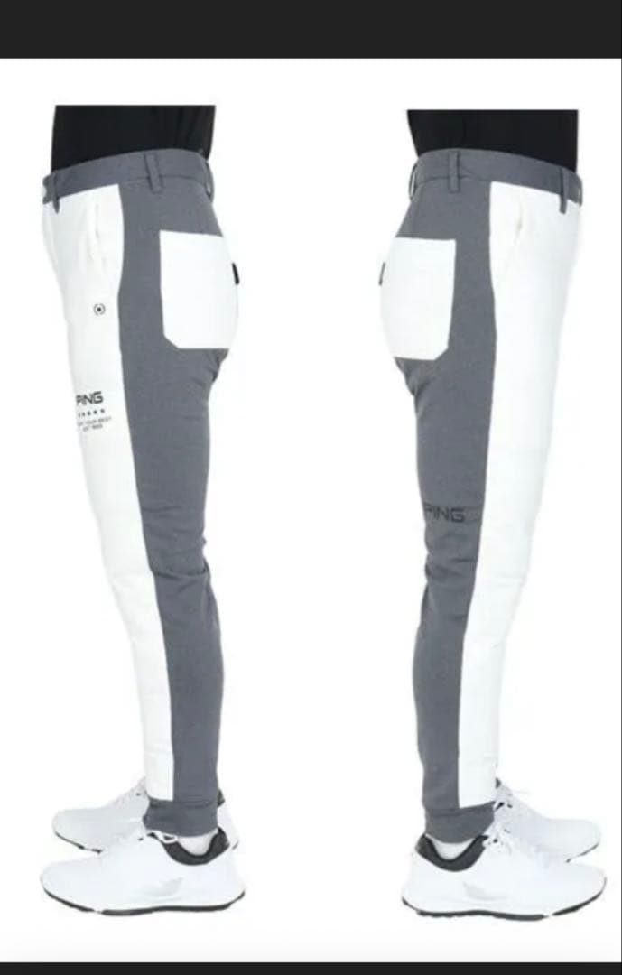 PING スリムフィット ゴルフパンツ ホワイト/グレー 新品未使用