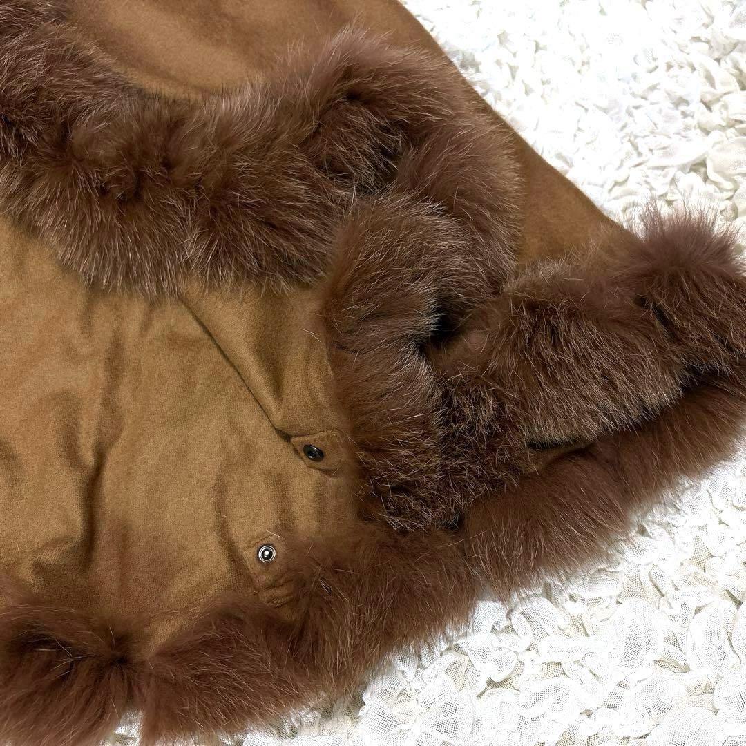 新品 マッサバルド カシミヤ100% ブルーフォックス ラビット ポンチョケープ