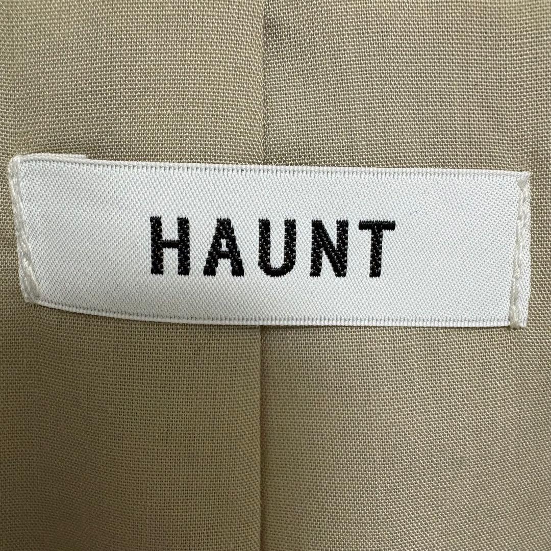 美品 HAUNT リネン100% ベスト 36 Ｓ生成り 麻 ジレ ナチュラル