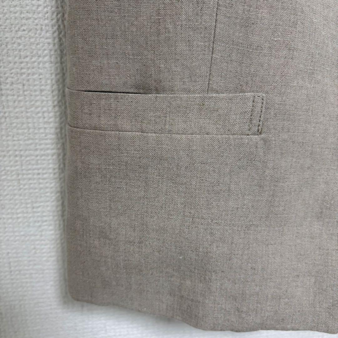美品 HAUNT リネン100% ベスト 36 Ｓ生成り 麻 ジレ ナチュラル