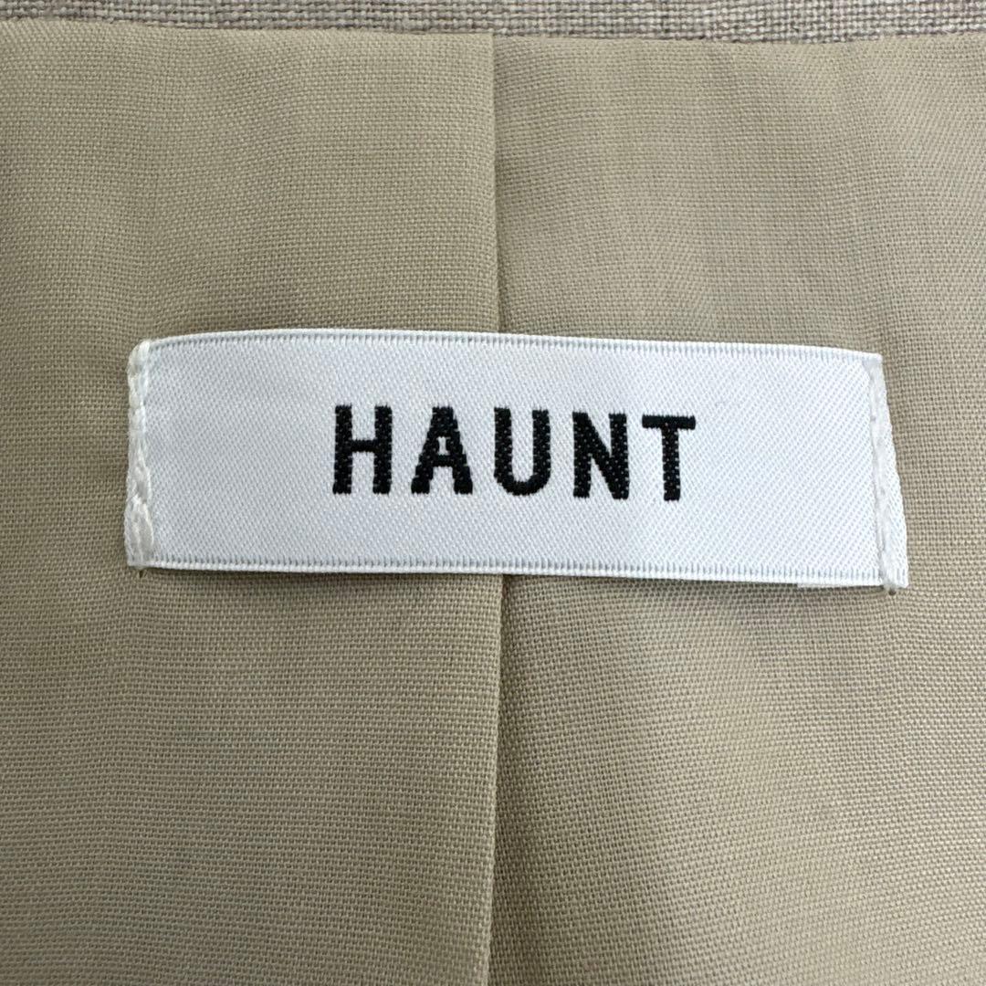 美品 HAUNT リネン100% ベスト 36 Ｓ生成り 麻 ジレ ナチュラル