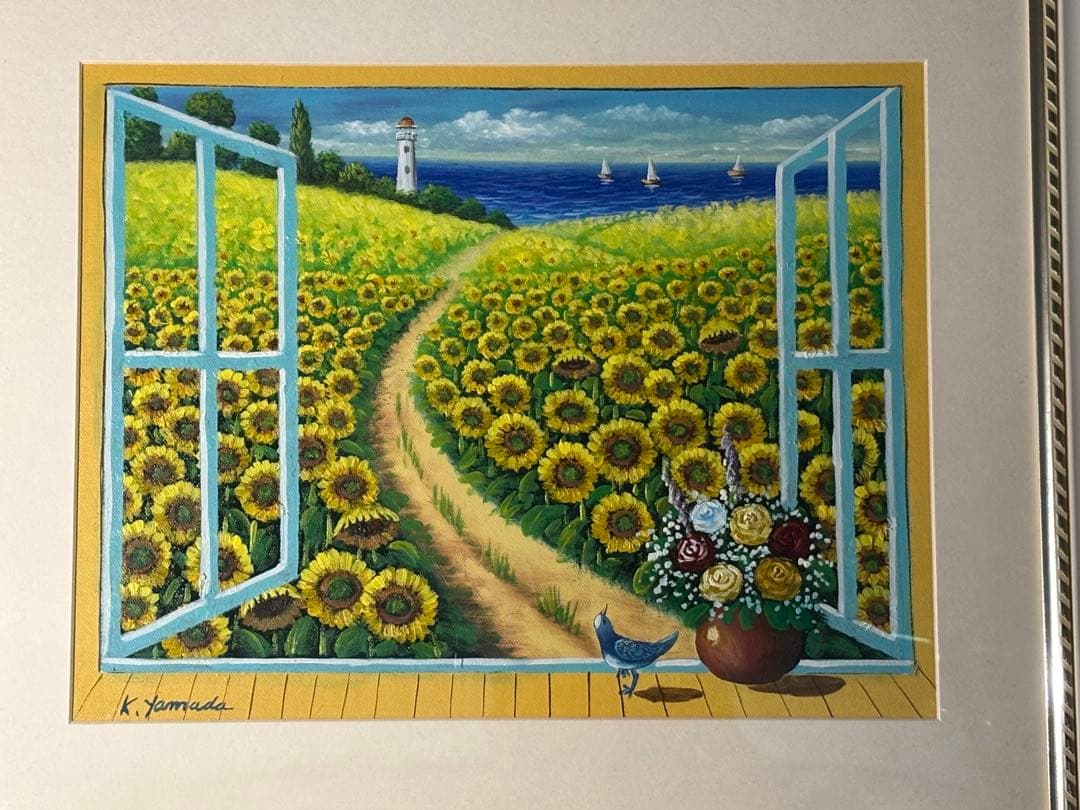 K.Yamada 油絵　絵画　直筆　彩画